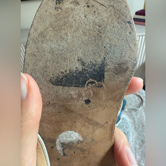 Maud Frizon Paris Vintage 3D floral leather strappy sandal in light blue sze 36 - Picture 10 of 10